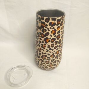 Leopard Print Stainless Steel Tumbler W Lid